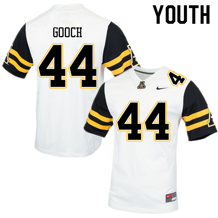 Youth #44 Brodrick Gooch Appalachian State Mountaineers College Football Jerseys Sale-White - Click Image to Close